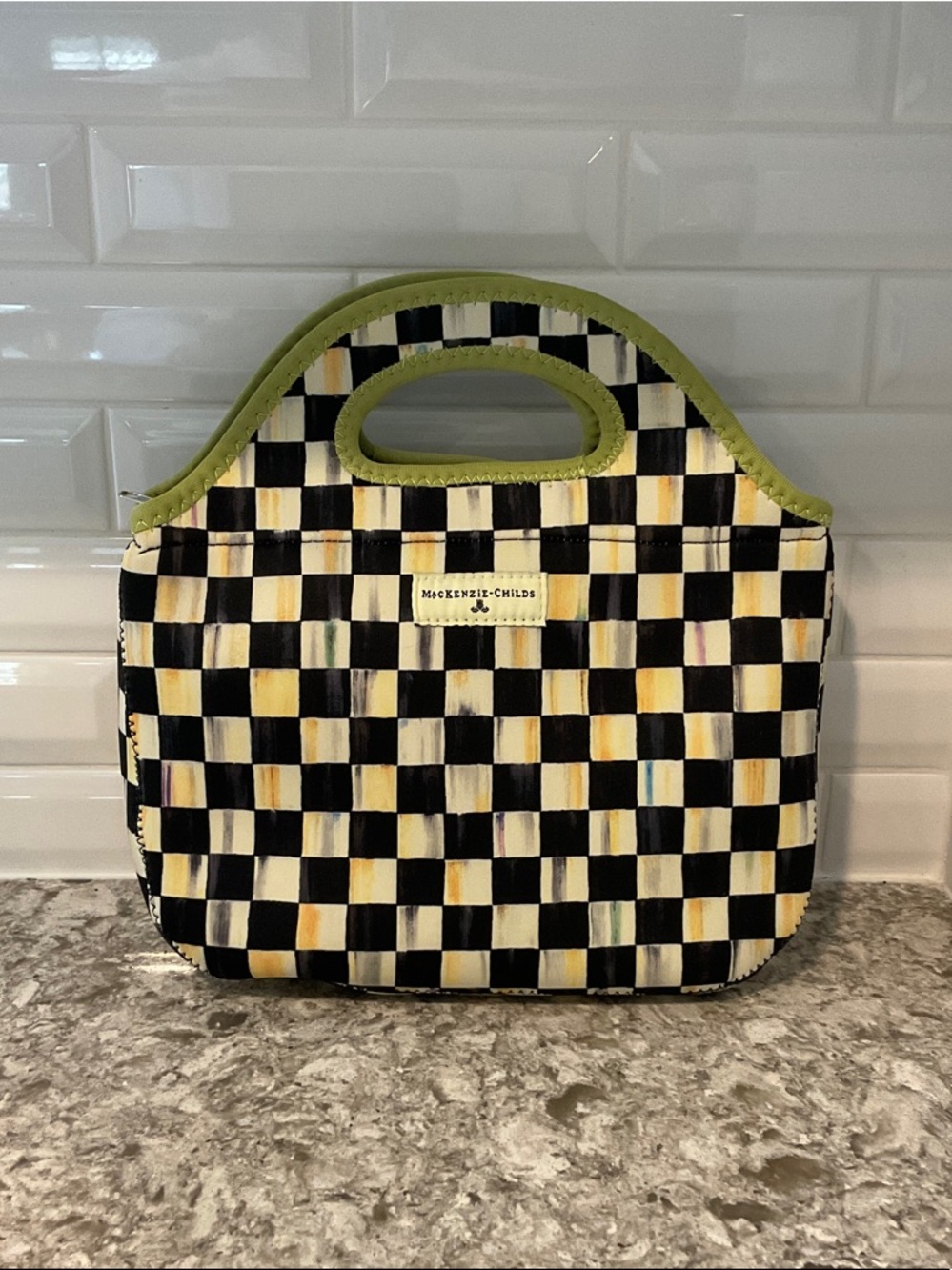 Mackenzie-Childs Courtly Check Print Neoprene Lunch Tote